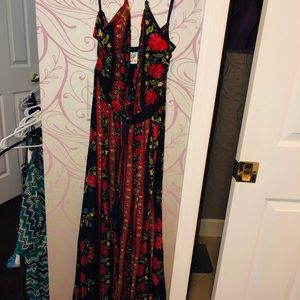 Floral Maxi Dress with Slit